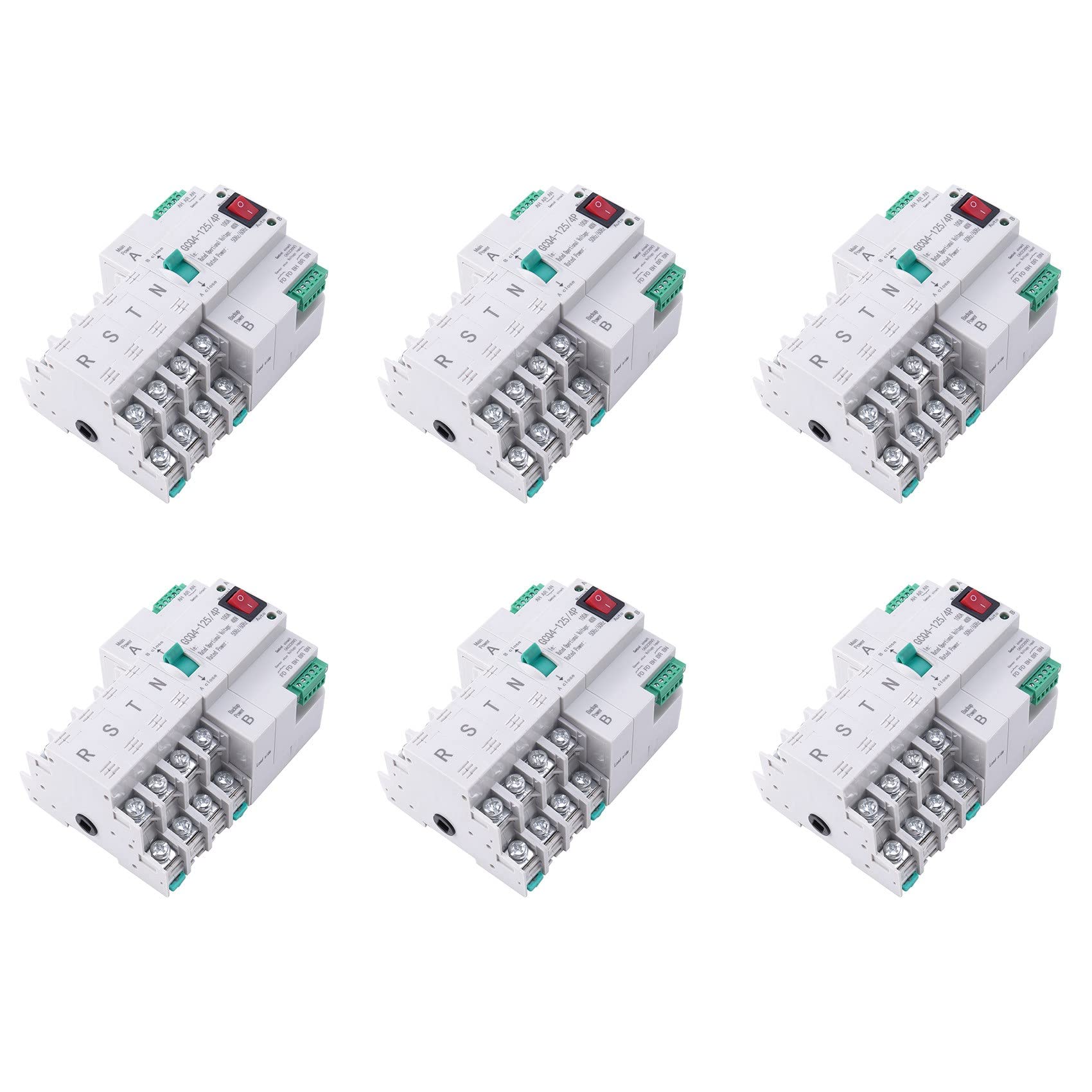 Jnchdghwa White 6X Mcb Type Dual Power Automatic Transfer Switch 4P 100A Ats Circuit Breaker Electrical Switch