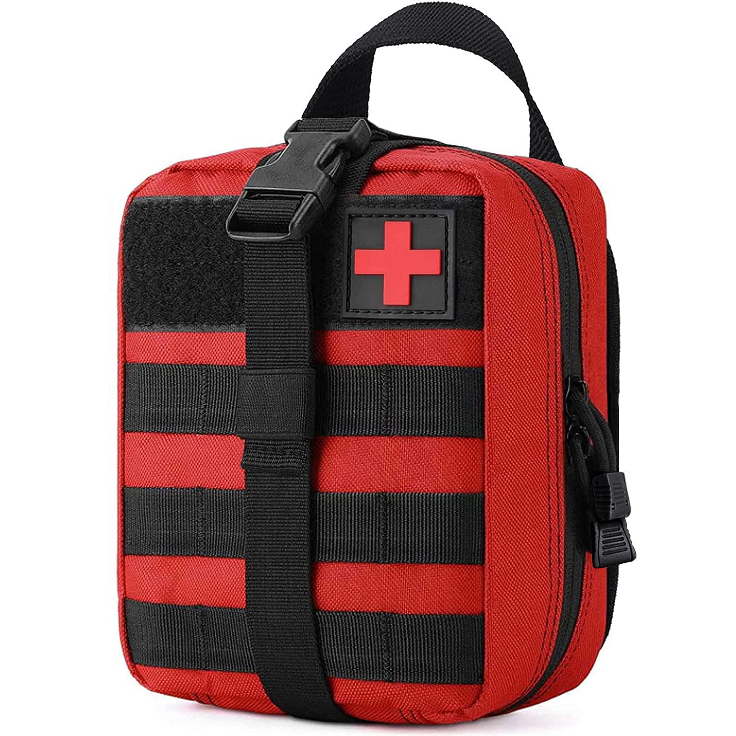 TANSOLE ifak molle erste Hilfe Tasche leer Taktische gürteltasche EDC Tactical kleine Pouch für Outdoor Survival, Camping, militär einsatztasche Reise verbandstasche Bag (Rot)