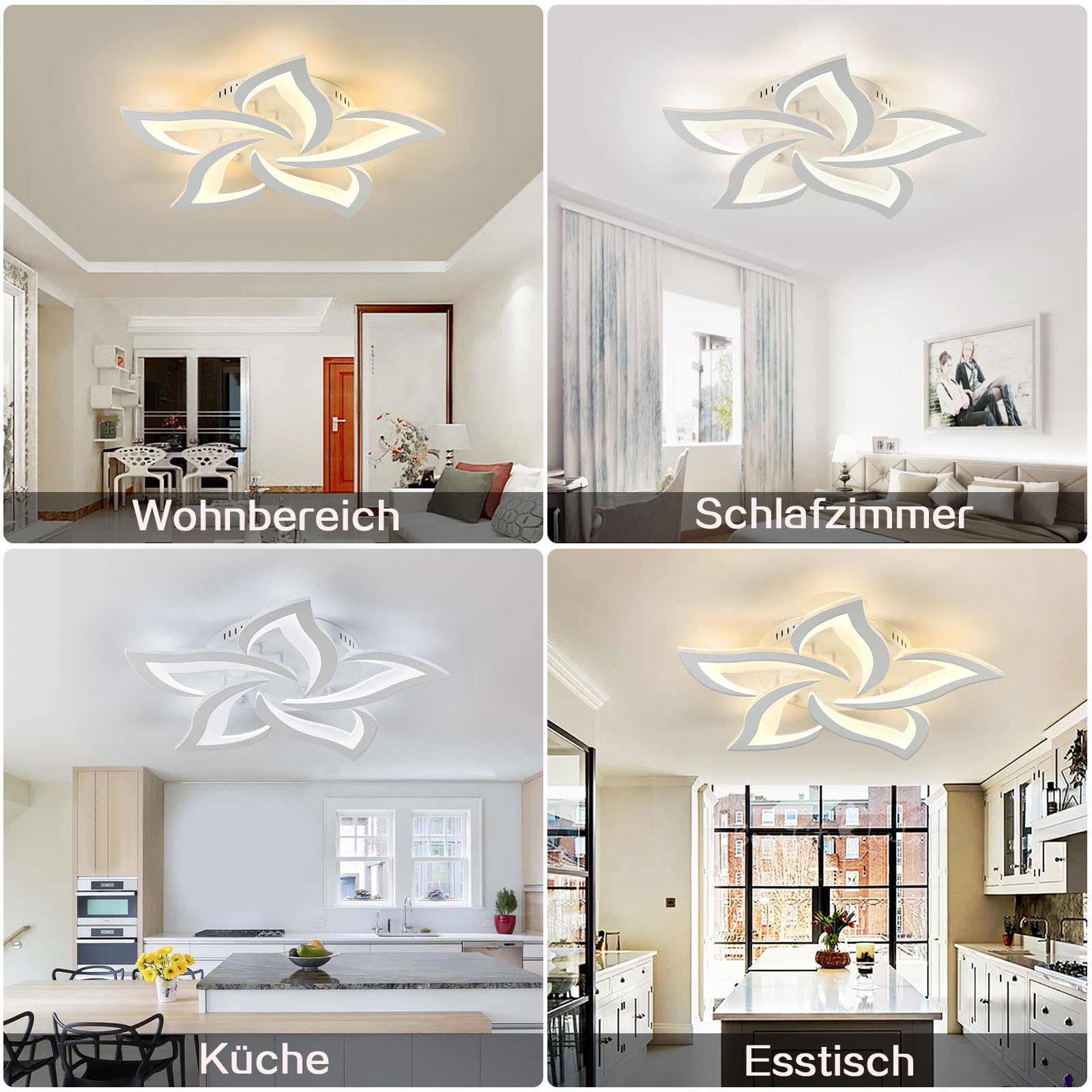 Sky angle Plafoniera Led soffitto stile Moderno con ALEXA e Google Home, Dimmerabile Lampadario Camera da letto con Telecomando (Diametro 63cm)