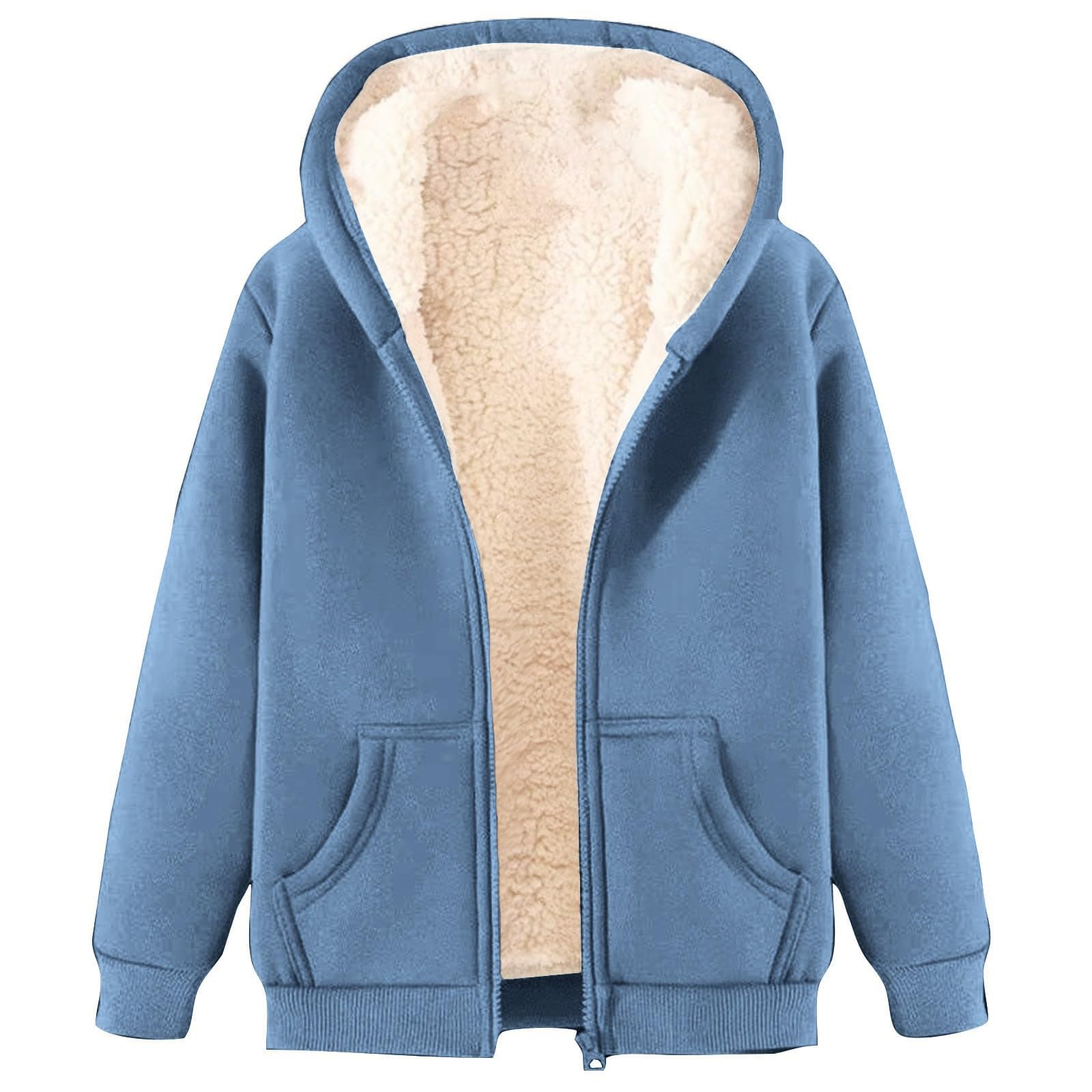 RLEHJN Veste Polaire Femme Sweat À Capuche Femme Zippé Veste