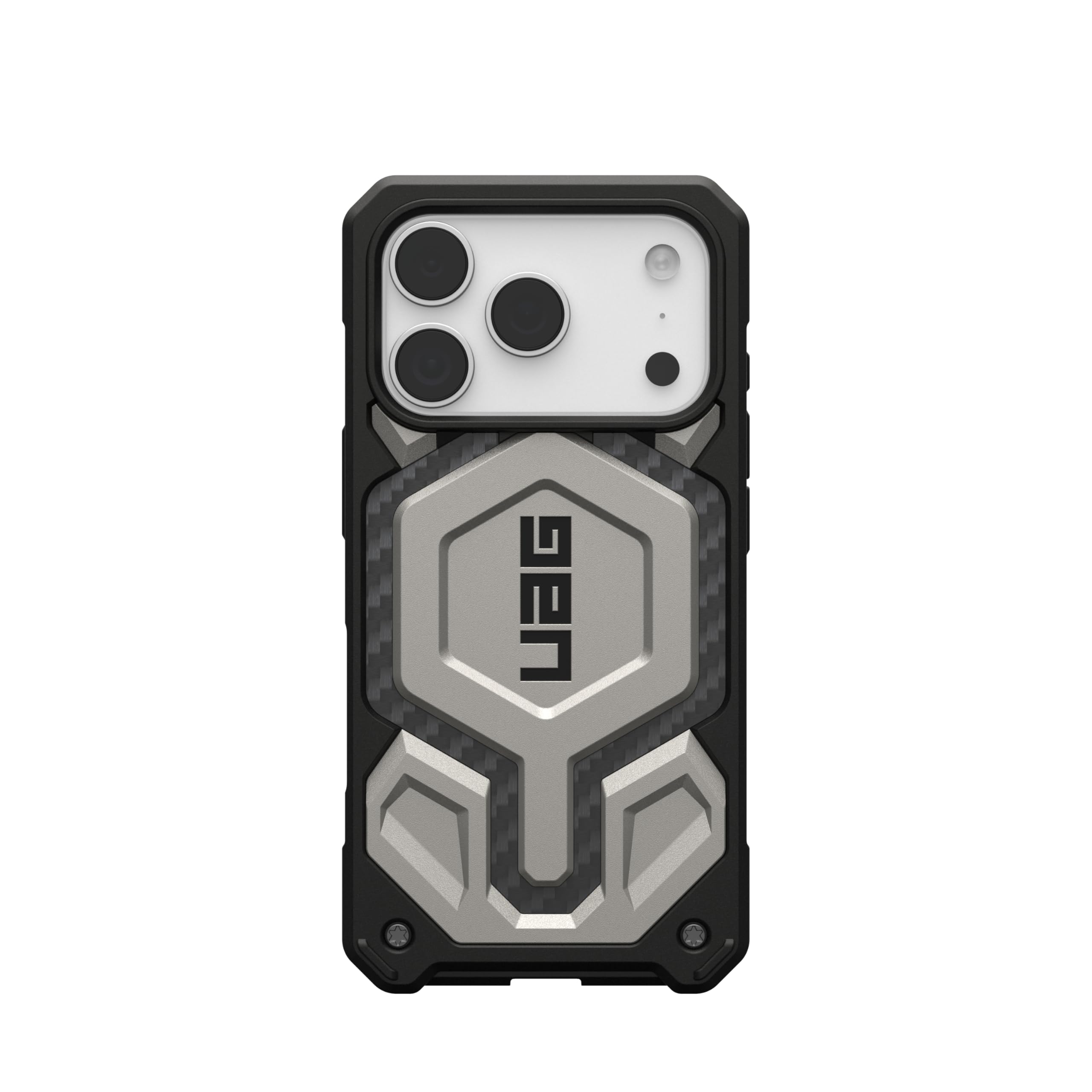 Urban Armor Gear Monarch Pro Case Compatible con Apple iPhone 17 Pro Funda (Carga inalámbrica/magnética, protección de 5 Capas) Titanio