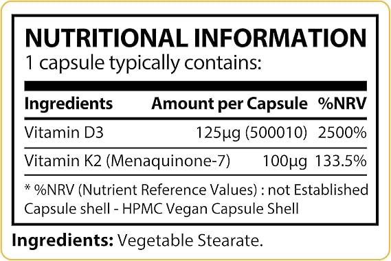 Vitamin D3 5000 IU with K2 100μg | 1-A-Day | 60 High Strength Vitamin D Tablets | MK-7 Menaquinone | Vitamin D3 | Bone, Immune & Heart Support | Supplements for Adults