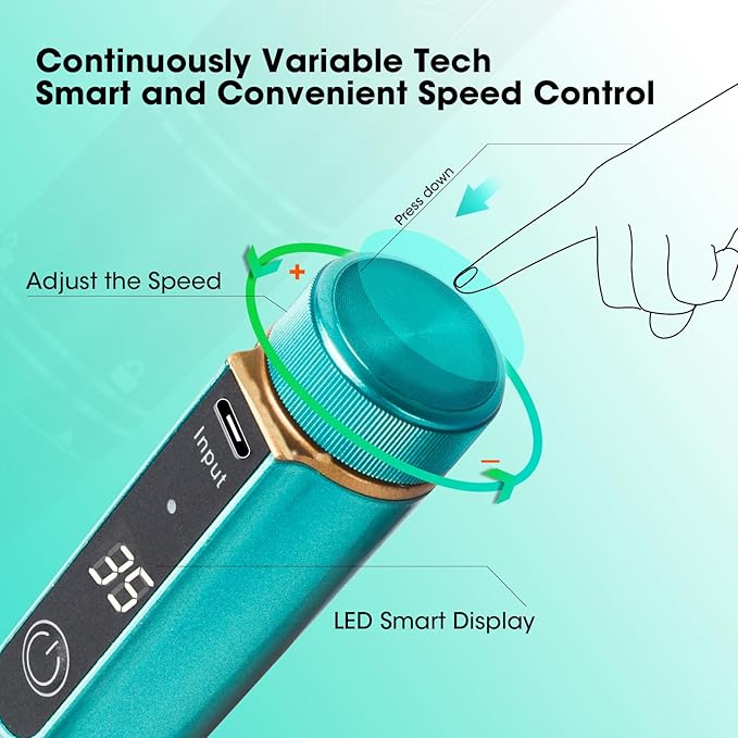 Taladro para Uñas Recargable 35000 RPM Inalámbrico Kit Profesional miniatura 4
