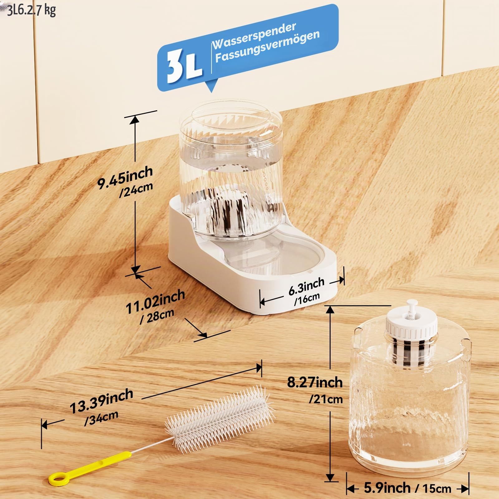 JUNSPOW Automatischer Katzen-Wasserspender, Hund Wassernapfspender Einstellbare Wasserspender, Auto Pet Waterer für Katzen und Hunde(Schüssel Nicht enthalten)