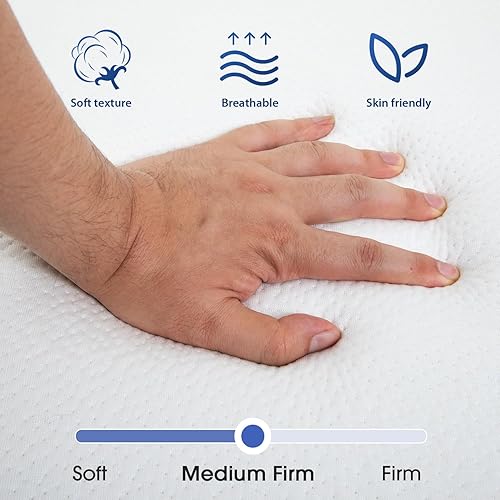 Miniatura 4 de Colchón plegable de espuma viscoelástica de 3 pulgadas, colchón triple plegable con funda de malla lavable, cubrecolchón portátil con parte inferior