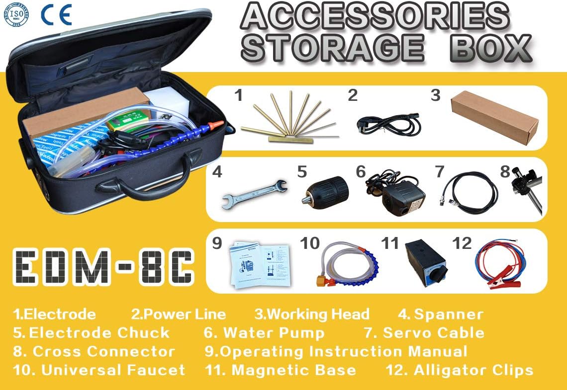 EDM-8C 800W,110V Portable EDM, Tap Eroder, Broken Tap Remover,Tap Disintegrator, Tap Burner, Fast Remove 5/64'' to 25/32'' broken taps,drills,reamers,bolts (Depth setting for blind hole)