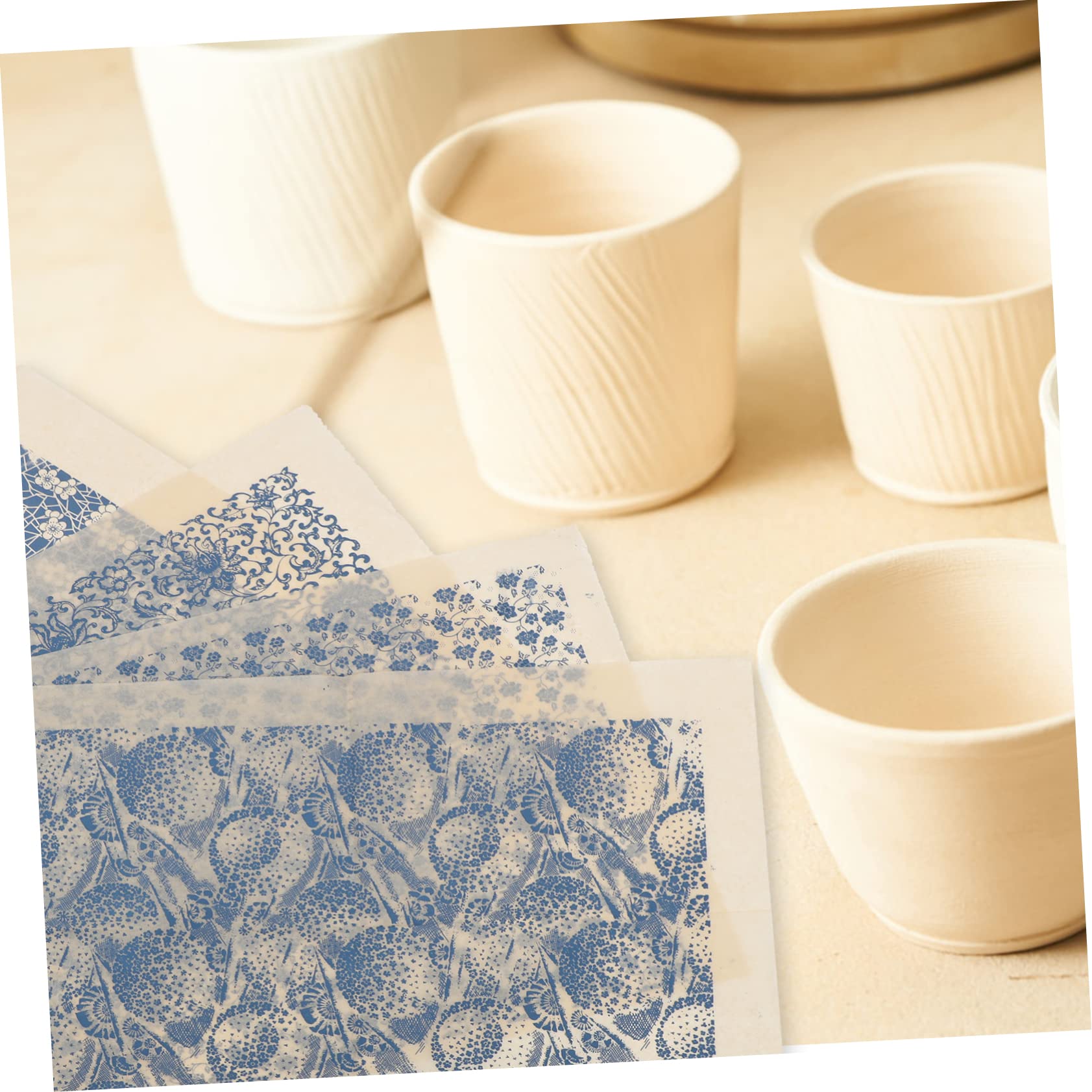Lurrose 20feuilles Papier De Décalcomanie sous Glaçure De Décoratives pour Transfert Résistant Aux Hautes Températures pour Artisanale