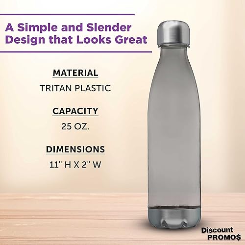 Miniatura 4 de DISCOUNT PROMOS Levian - Botellas de plástico con forma de cola de 25 onzas, juego de 10, paquete a granel, sin BPA, ideal para gimnasio,