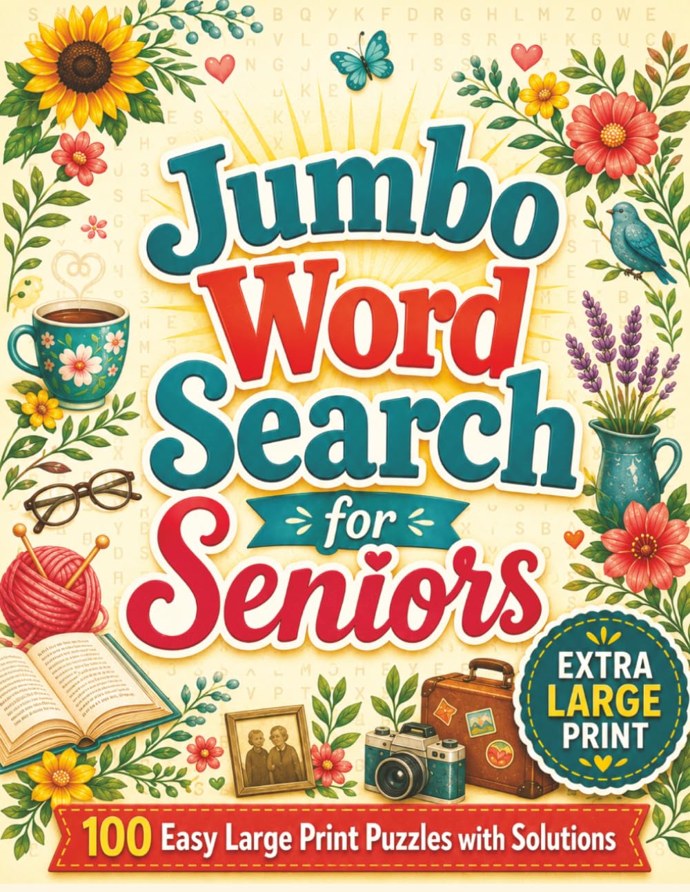 Jumbo Word Search for Seniors: 100 Easy Extra Large Print Puzzles with Solutions