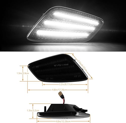 Miniatura 5 de POPMOTORZ Luces de marcador laterales para guardabarros delanteros, lámparas LED blancas de señal de giro compatibles con Jeep Wrangler TJ
