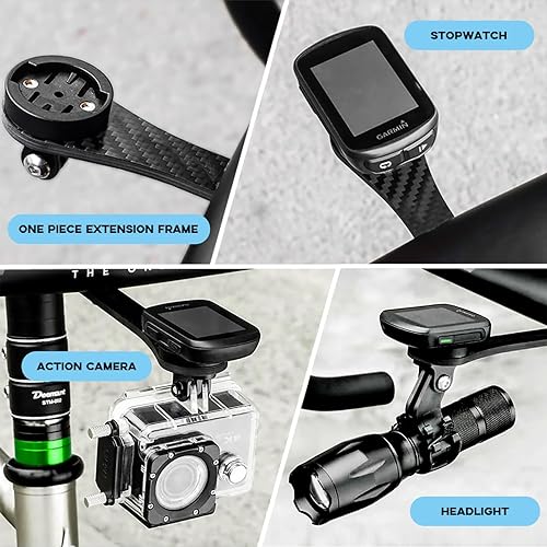 Miniatura 6 de Mesee Montaje frontal para bicicleta, montaje en computadora de bicicleta de carretera, montaje en computadora de fibra de carbono, extensión de