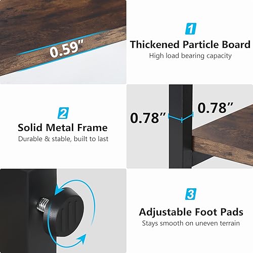Miniatura 6 de Tribesigns Estantería industrial Etagere de 5 niveles, estantería de 70.8 pulgadas de alto con 8 estantes de almacenamiento abiertos, estante para