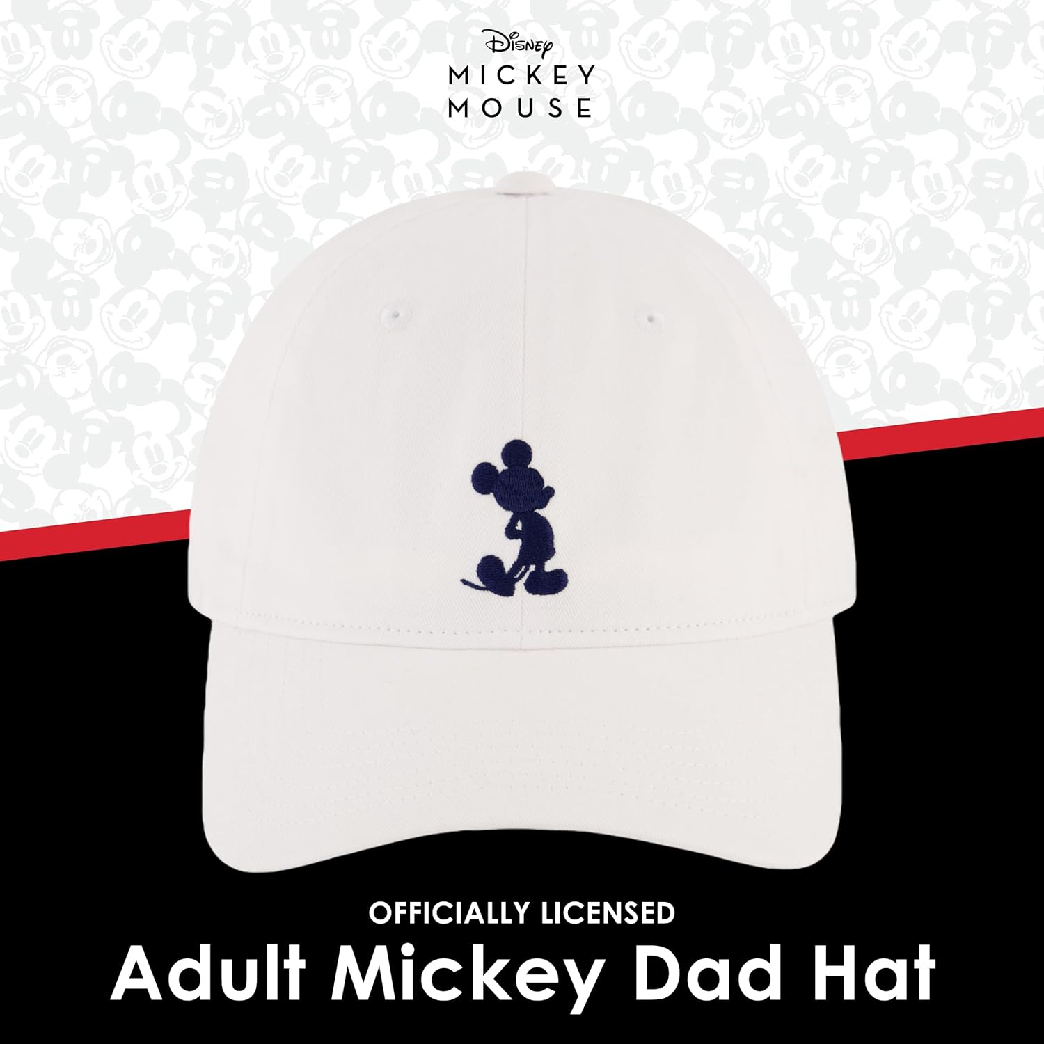 Disney Unisex-Adult Disney Mickey Mouse Dad Hat, Adult Baseball Cap with Curved Brim - Image 2