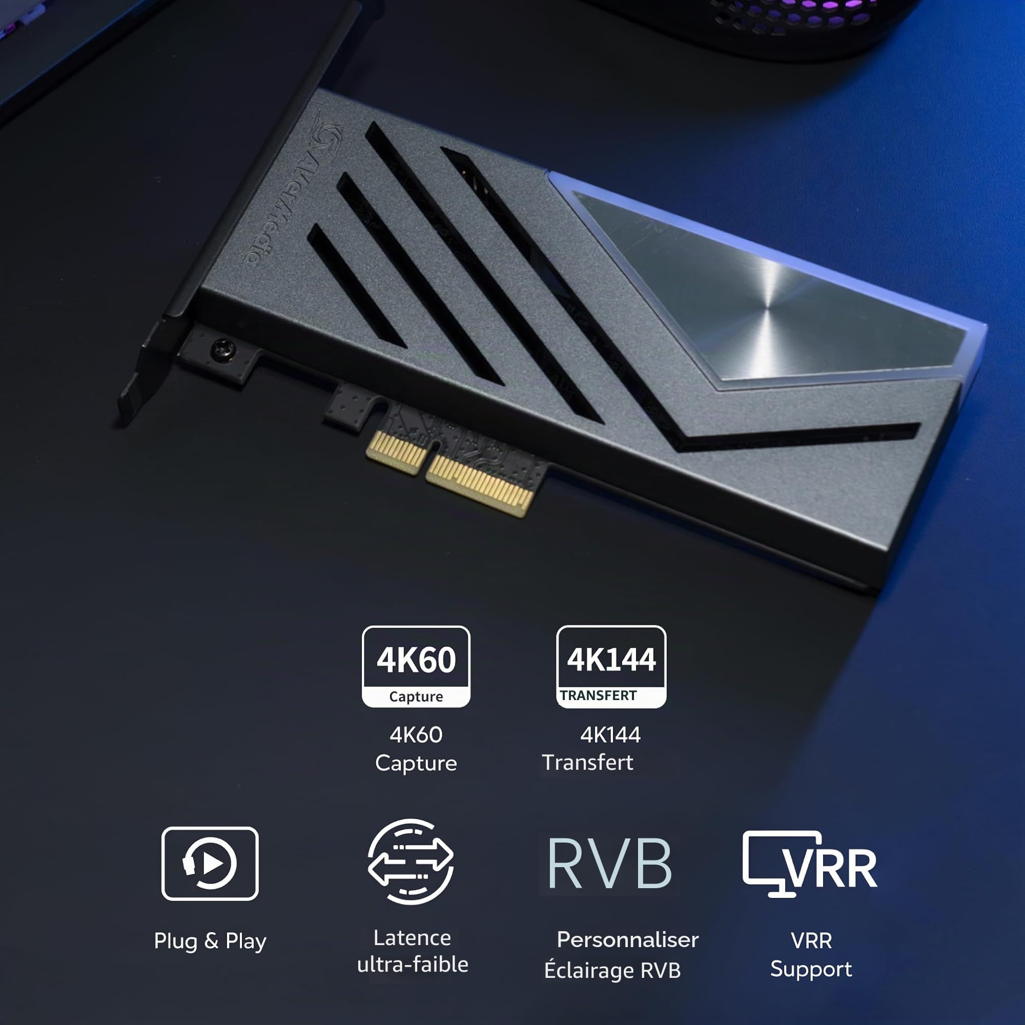 AVerMedia Carte de Capture HDMI pour Streaming et Enregistrement avec Capture 4K60 et Latence Ultra-Faible sur PS5, PS4 Pro, Xbox Series X/S, Xbox One X, Jeux Switch - GC575 Live Gamer 4K 2.1