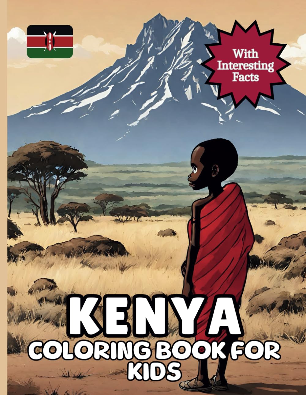Kenya Coloring Book For Kids: With Interesting Facts