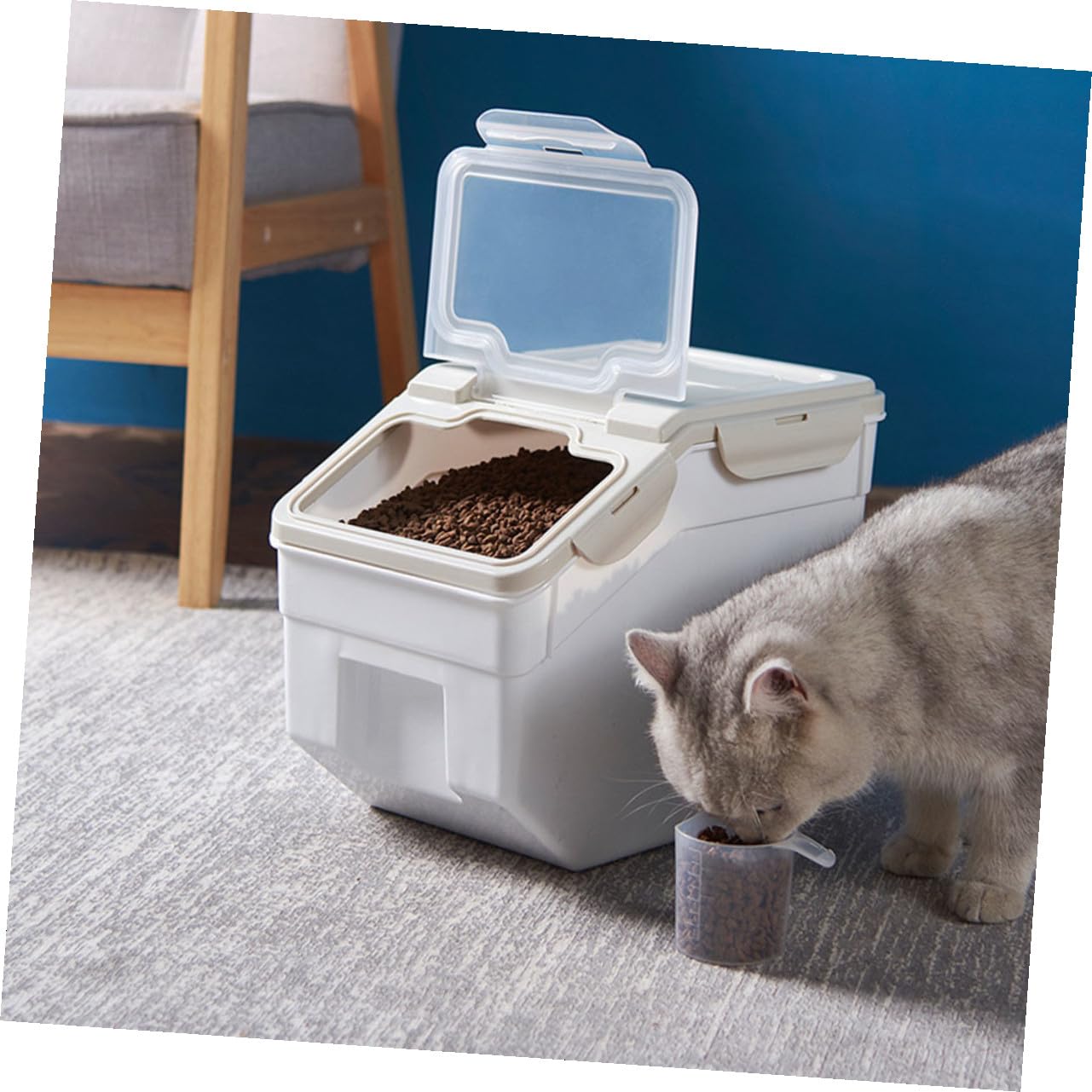 Angoily Contenedor de Almacenamiento para Mascotas Grande, Pp Beige