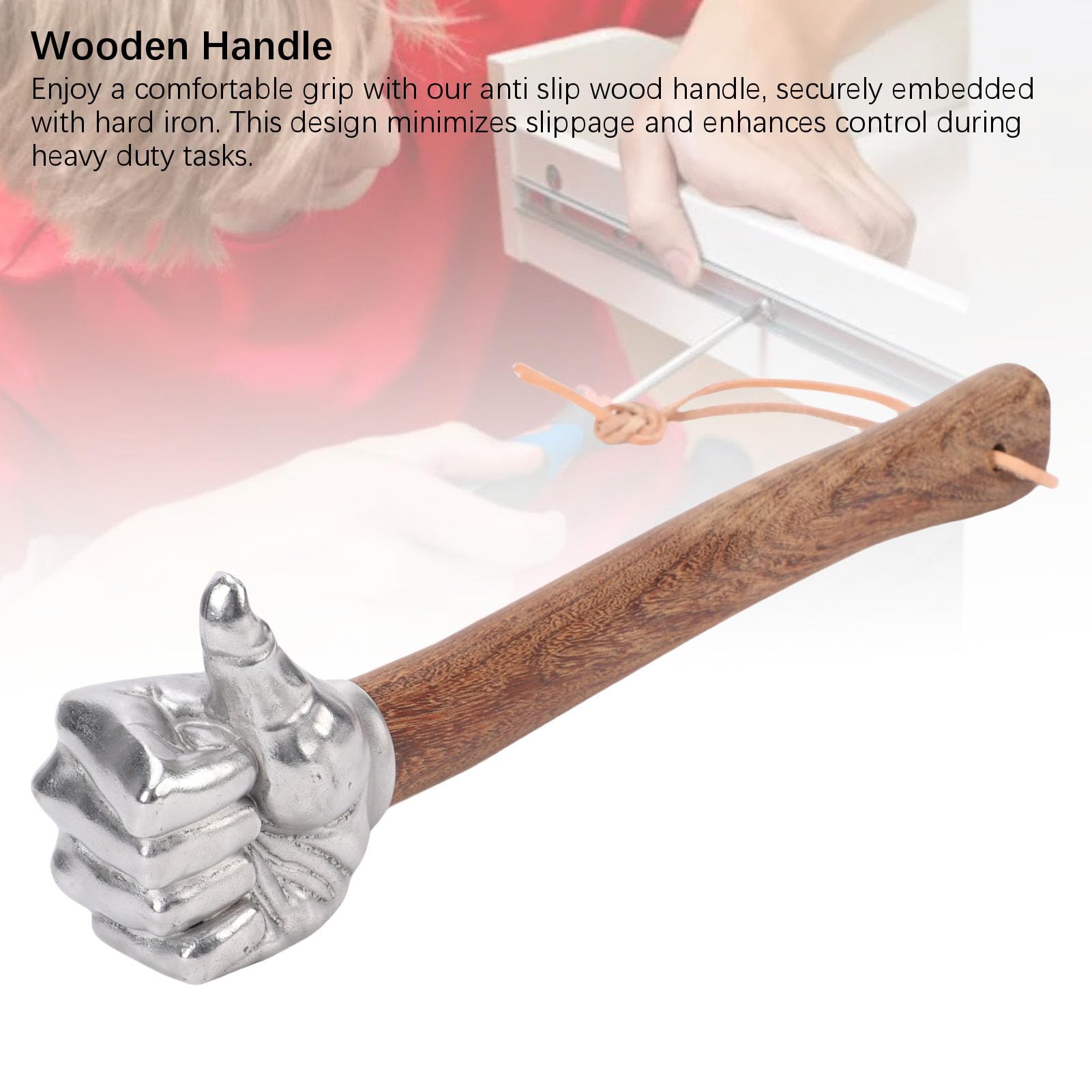 Martillo de cabeza de acero inoxidable, martillo de garra multifuncional con agarre de antideslizante 35x5,5 cm/13,78x2,17 pulgadas Herramientas de reparación para jardinería, (cabeza del pulgar)