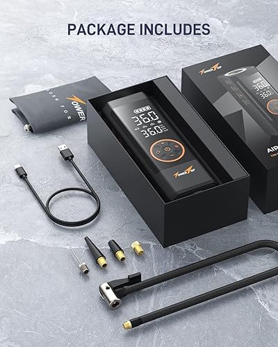Miniatura 6 de TowerTop Inflador de neumáticos 2.5 veces más rápido inflador de neumáticos inalámbrico de 150 PSI, compresor de aire portátil con batería de 7800