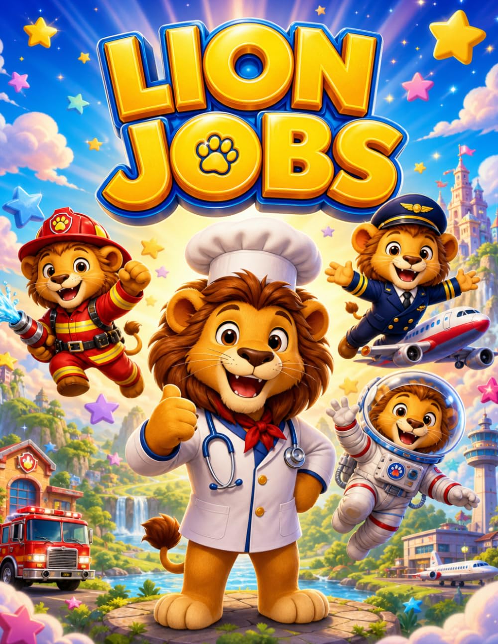 The Amazing Lion Jobs Coloring Book for Kids: 30 Fun Career Adventures with Leo the Lion — Ages 2-8 (Animal Jobs Coloring Series)