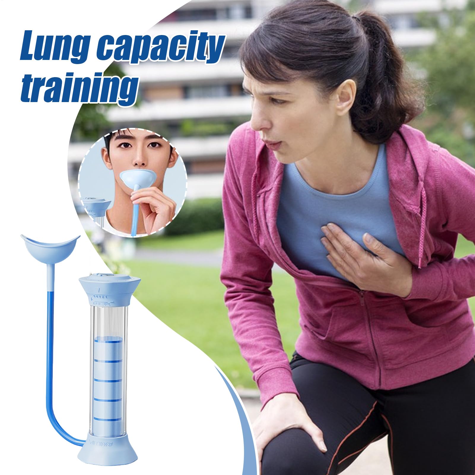 Entraîneur Respiratoire Avec Haltère – Exercices Respiration Profonde Pour Capacité Pulmonaire, Muscles Abdominaux, Chant, Sport Et Fitness Quotidien