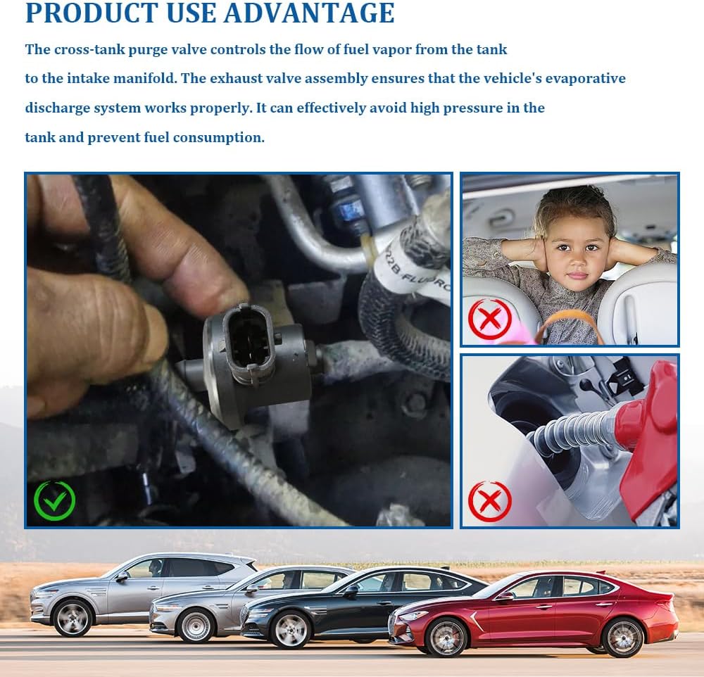 0280142500 Vapor Canister Purge Valve Compatible with Ford Fiesta 1.6L 2014-2019 Focus 2.0L 2.3L Escape 2.0L Replaces# BV61-9G866-AA, BV619G866AA