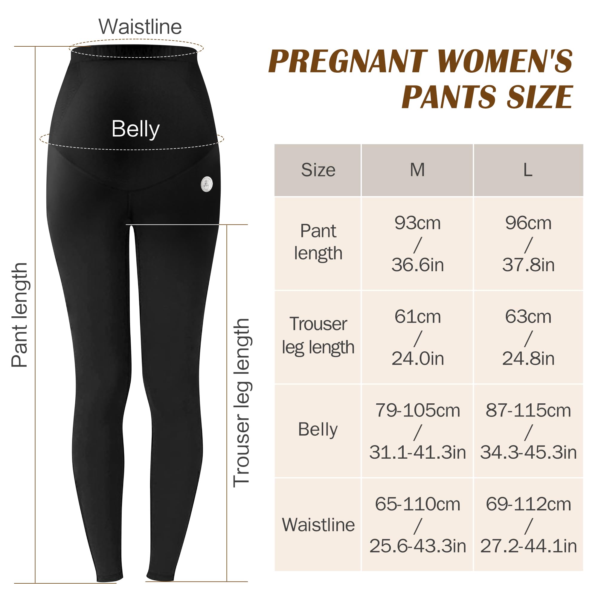beifon Leggings de Maternidad para Mujer térmicos de Invierno, Leggings térmicos de Cintura Alta, Pantalones de Maternidad con Forro para Mujer
