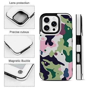 Amazon.co.jp: iphone 16 ケース 手帳型 迷彩柄 カラフル iPhone