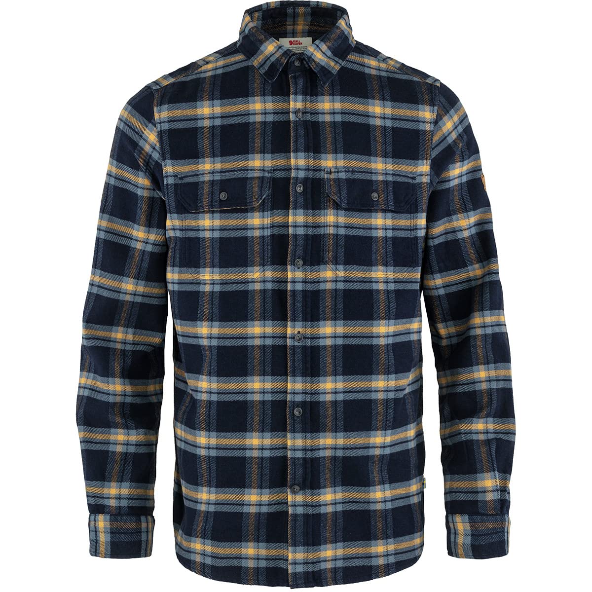 Fjällräven F82978-555-232 Övik Heavy Flannel Shirt, Men, Dark Navy/Buckwheat Brown, XS