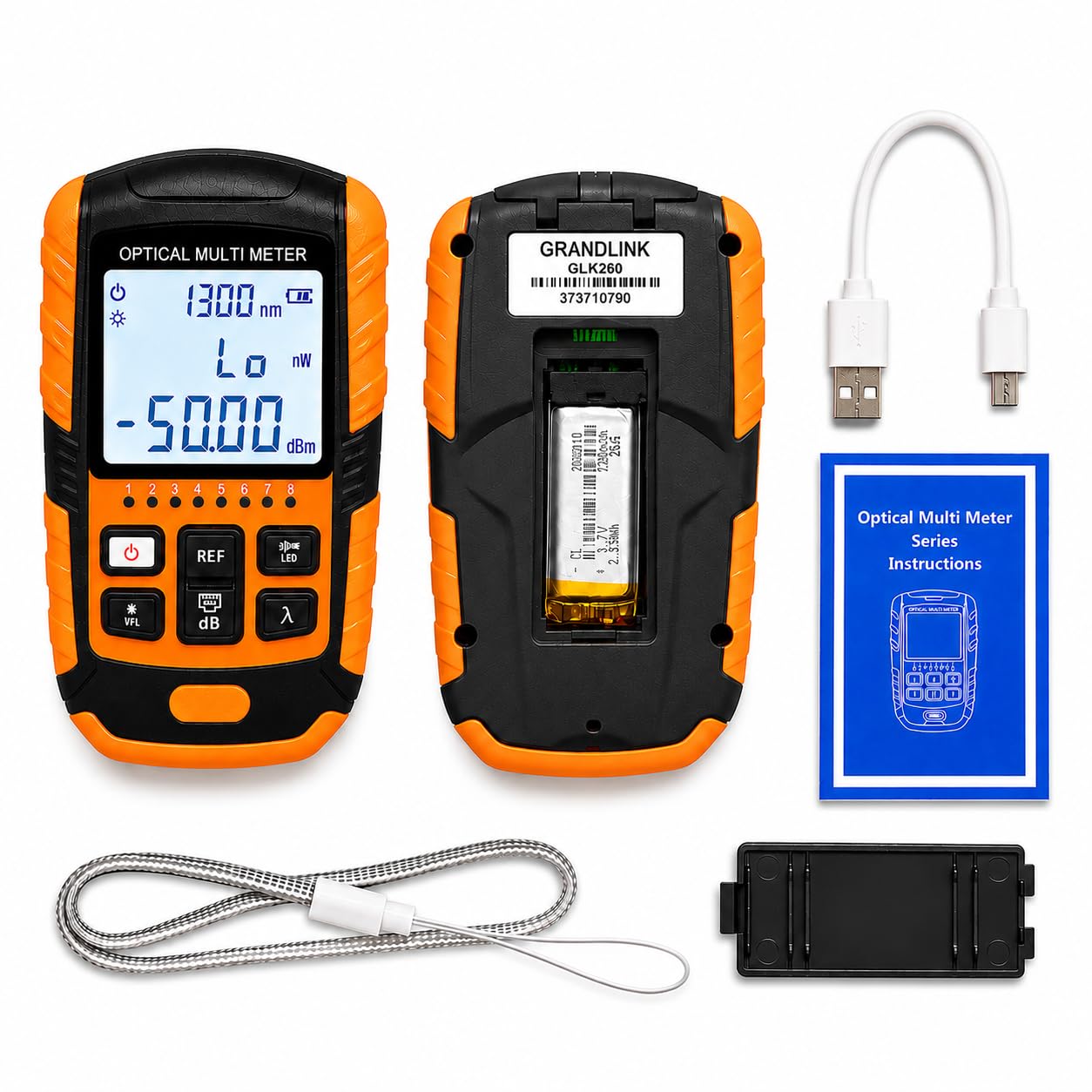 Optical Power Meter with LCD Display & Built-in VFL | FC/SC/ST Compatible | Rechargeable Handheld Fiber Optic Cable Tester for FTTH/FTTB Technicians-image-29