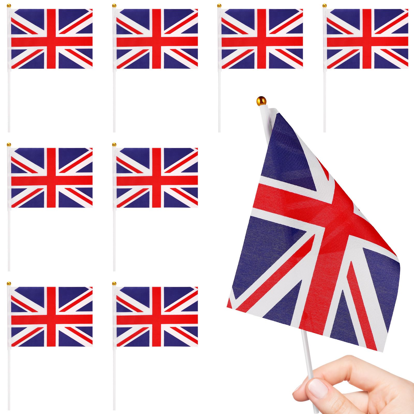 100 banderas Union Jack de poliéster ligeras para decoraciones y eventos del Reino Unido