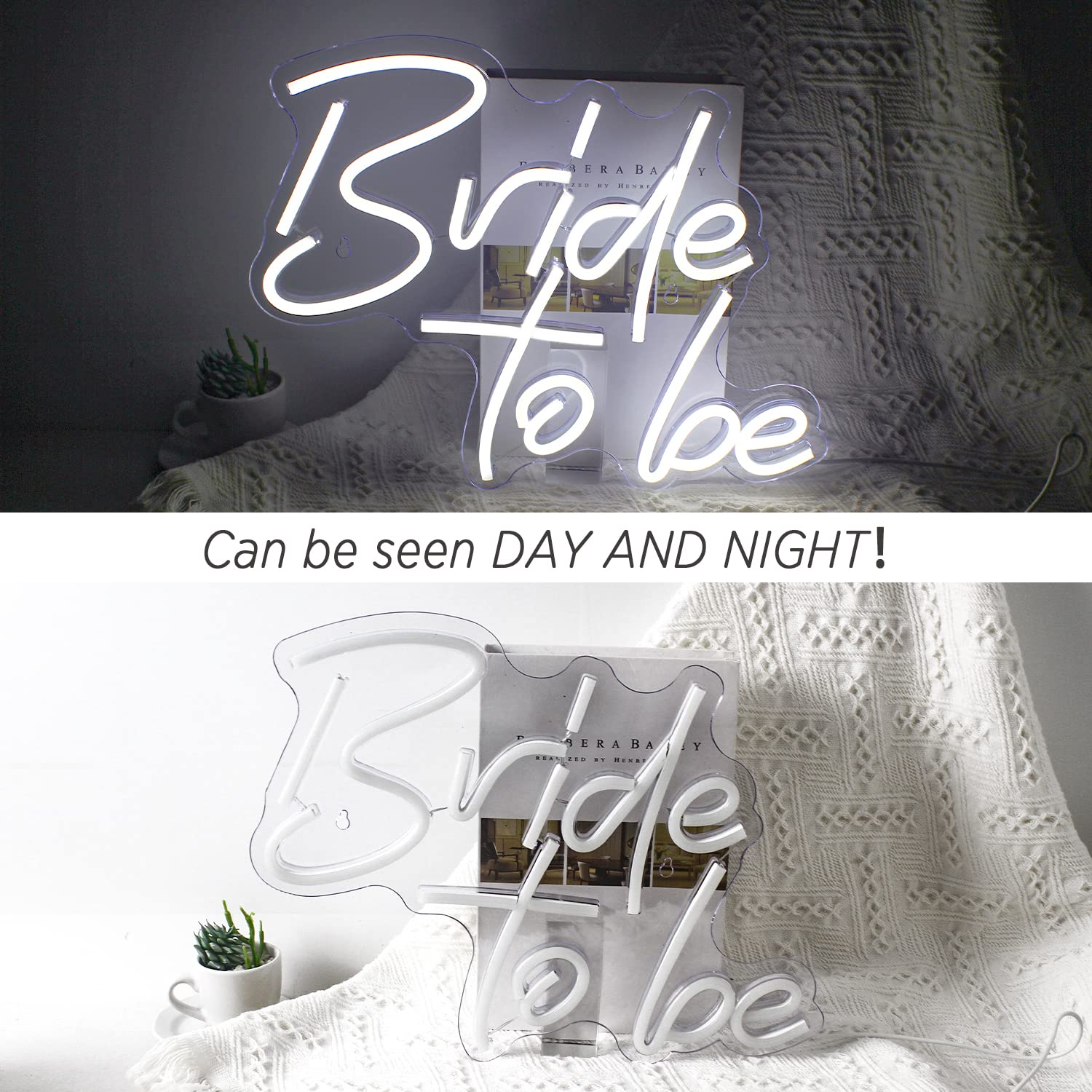 Insegna Al Neon Time To Shine – Luce Bianca Calda, Alimentazione USB, Dimmerabile, Con Interruttore, Decorazione Da Parete