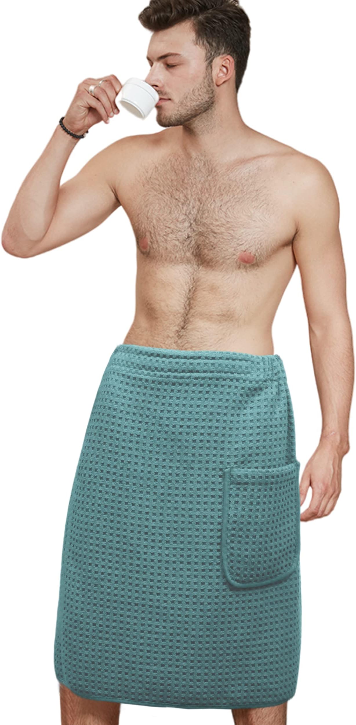 C&B Men's Towel Wrap 100 Organic Turkish Cotton for Spa