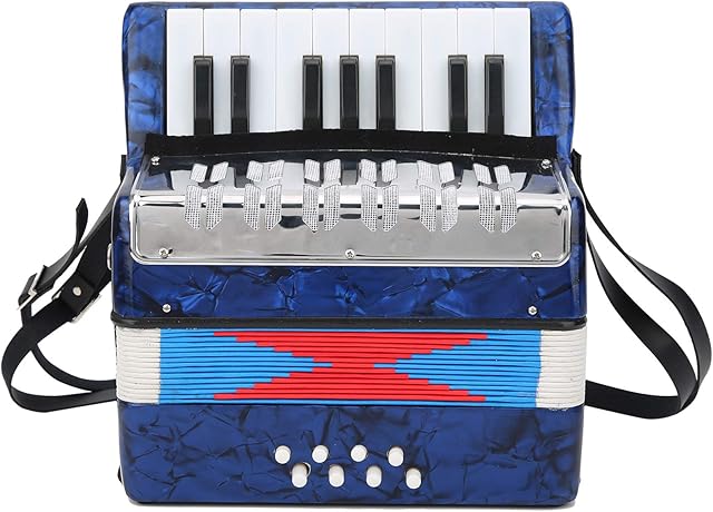 Dilwe Kids Children 17 Key Accordion Mini Small Accordion Educational Musical Instrument Toy for Beginners Students