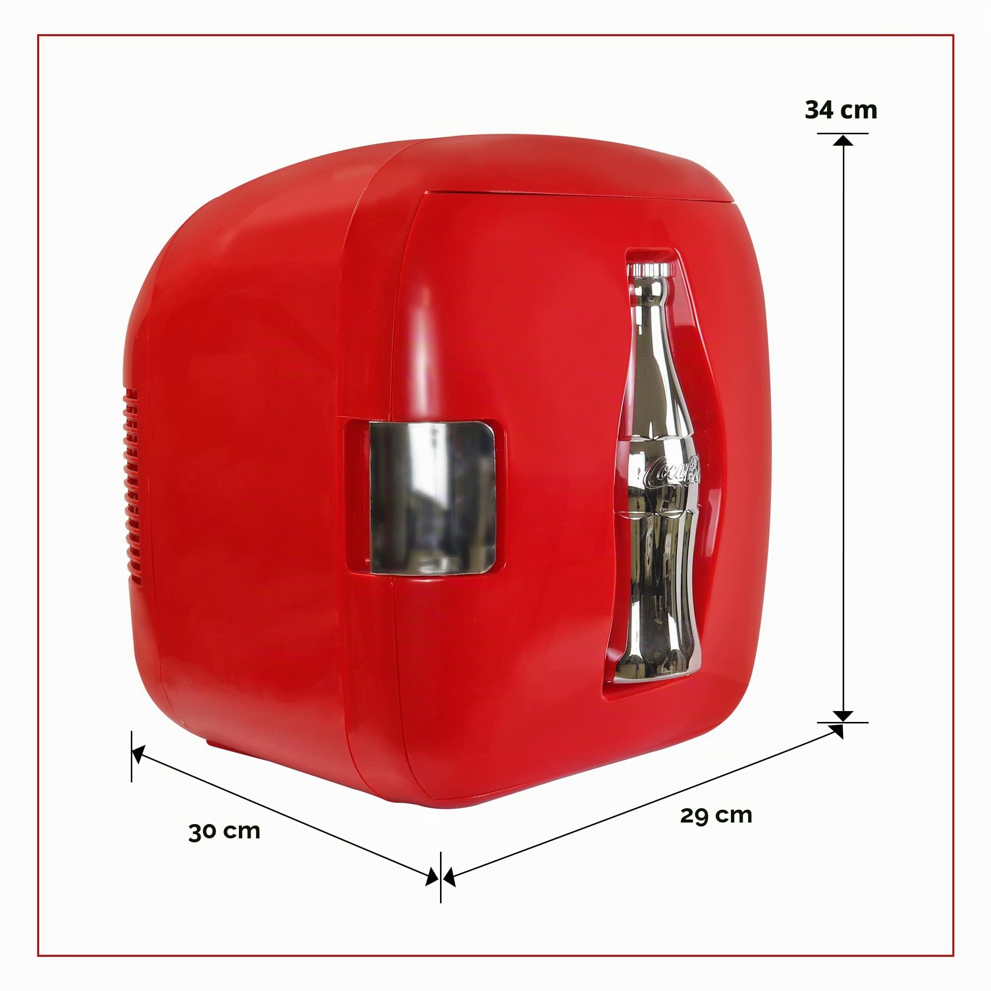 Coca Cola Mini Frigo de Chambre 7,9 L 12 Canettes Glacière dessus de table Portable Réfrigérateurs pour Boissons Nourriture Cosmetique Beauté Bureau Dortoir Voiture Voyager Camping, Rouge