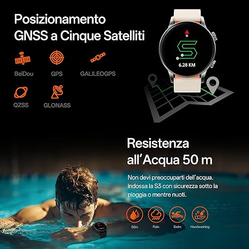 Miniatura 5 de Black Shark Reloj inteligente S3 con correa magnética, relojes ENC Bluetooth de llamadas, AMOLED de 1.43 pulgadas, más de 150 modos deportivos, GPS,