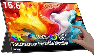 InnoView Portable Monitor Touchscreen 15.6'' Portable 4k Monitor 3840x2160 100% Adobe 10 Point Touch Screen Monitor USB C HDMI Ultra Slim Portable Monitor for Laptop Mac Switch Xbox Tablet PC Phone