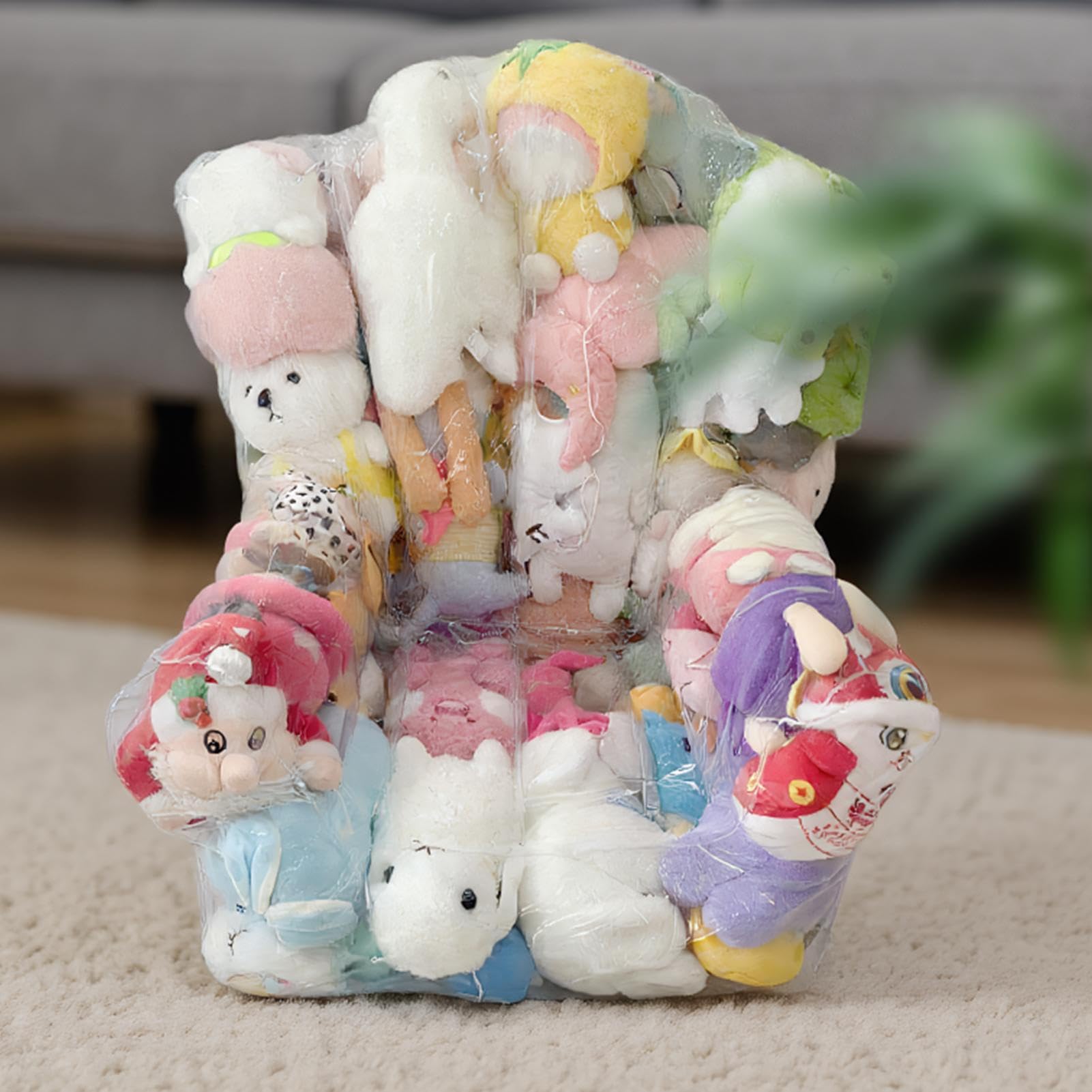 Amazon.co.jp: Gevrkjenp ぬいぐるみ収納チェア | 子供用透明ビーン