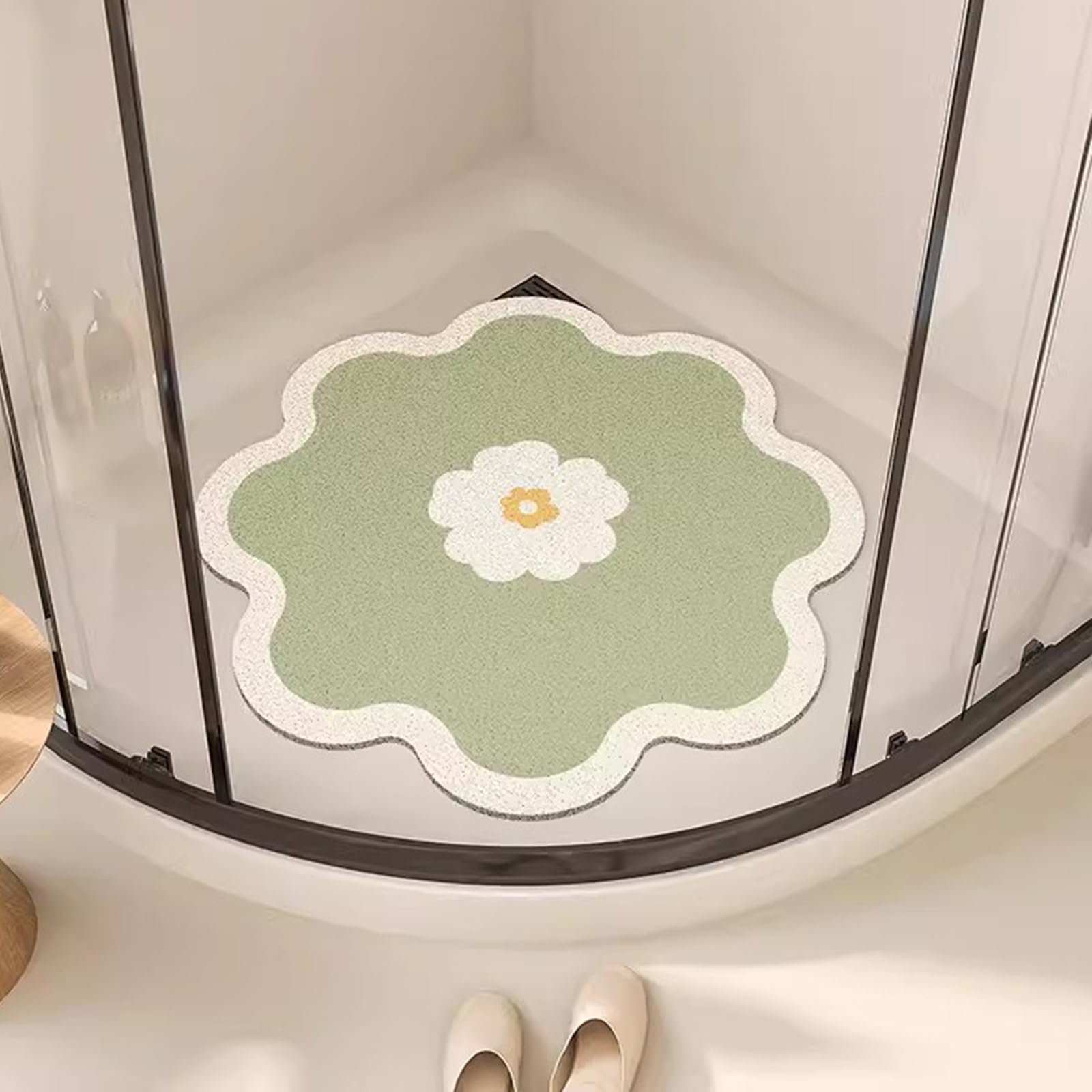 Redonda Alfombrilla Ducha Antideslizante, Alfombrilla Antideslizante para Ducha o BañEra de Baño, con Orificio de Drenaje, Alfombrilla de Ducha Antideslizante Antimoho,B,80x80cm(32x32inch