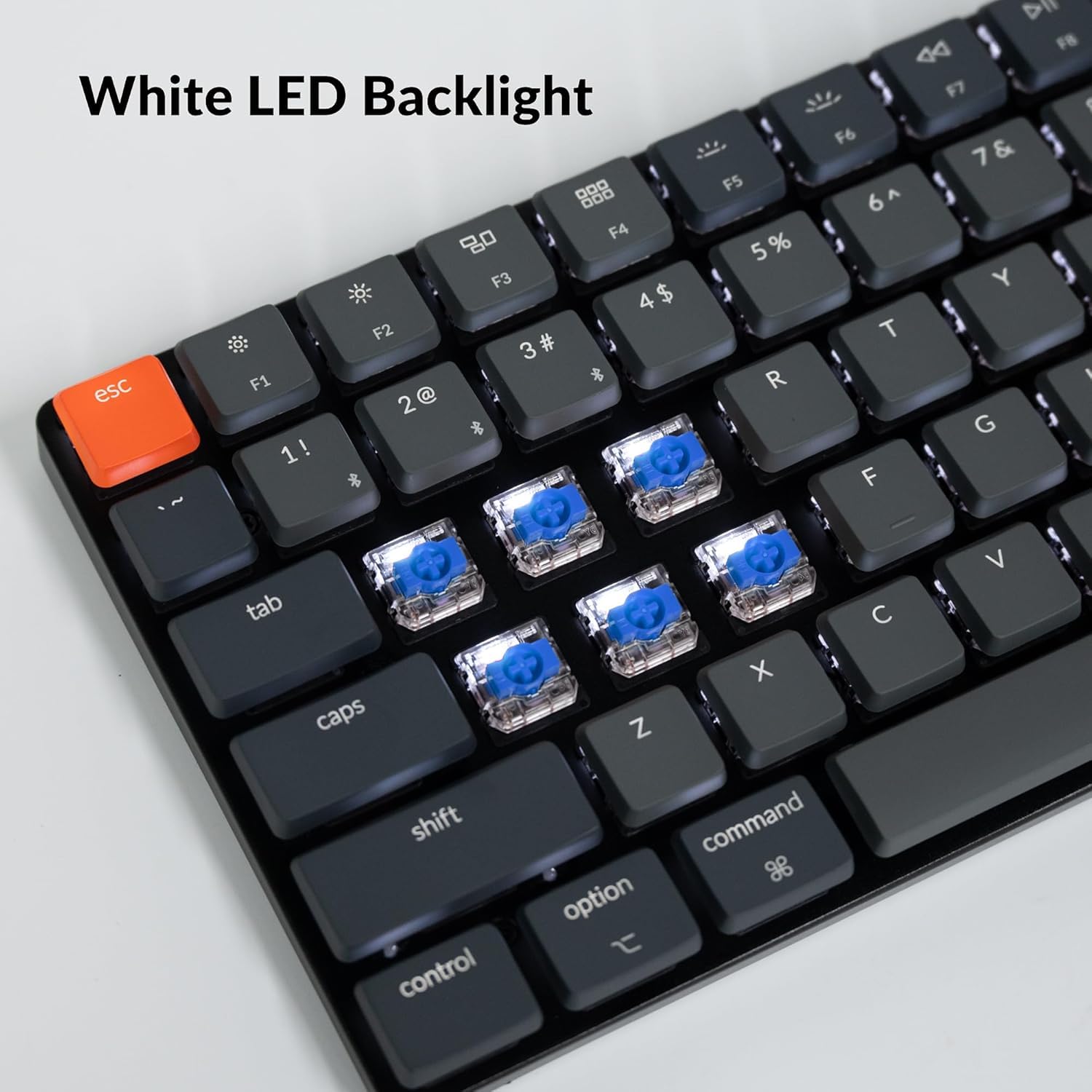 Keychron K3 Ultra-Slim Bluetooth Wireless Mechanische Tastatur, 75% ISO-DE-Layout Hot-Swap-fähig Low Profile Optischer Roter Schalter RGB Gaming-Tastatur für Mac Windows