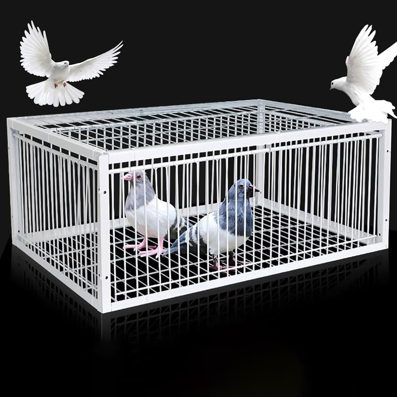 Pułapka na Gołębie z Konstrukcją Uniemożliwiającą Ucieczkę, Pułapka na Ptaki, Pułapka na Kurczaki, Pułapka na Wróble 4 Importowana, Konstrukcja Górnego Świetlika, Łatwa do Wyjęcia(70x40x26cm/