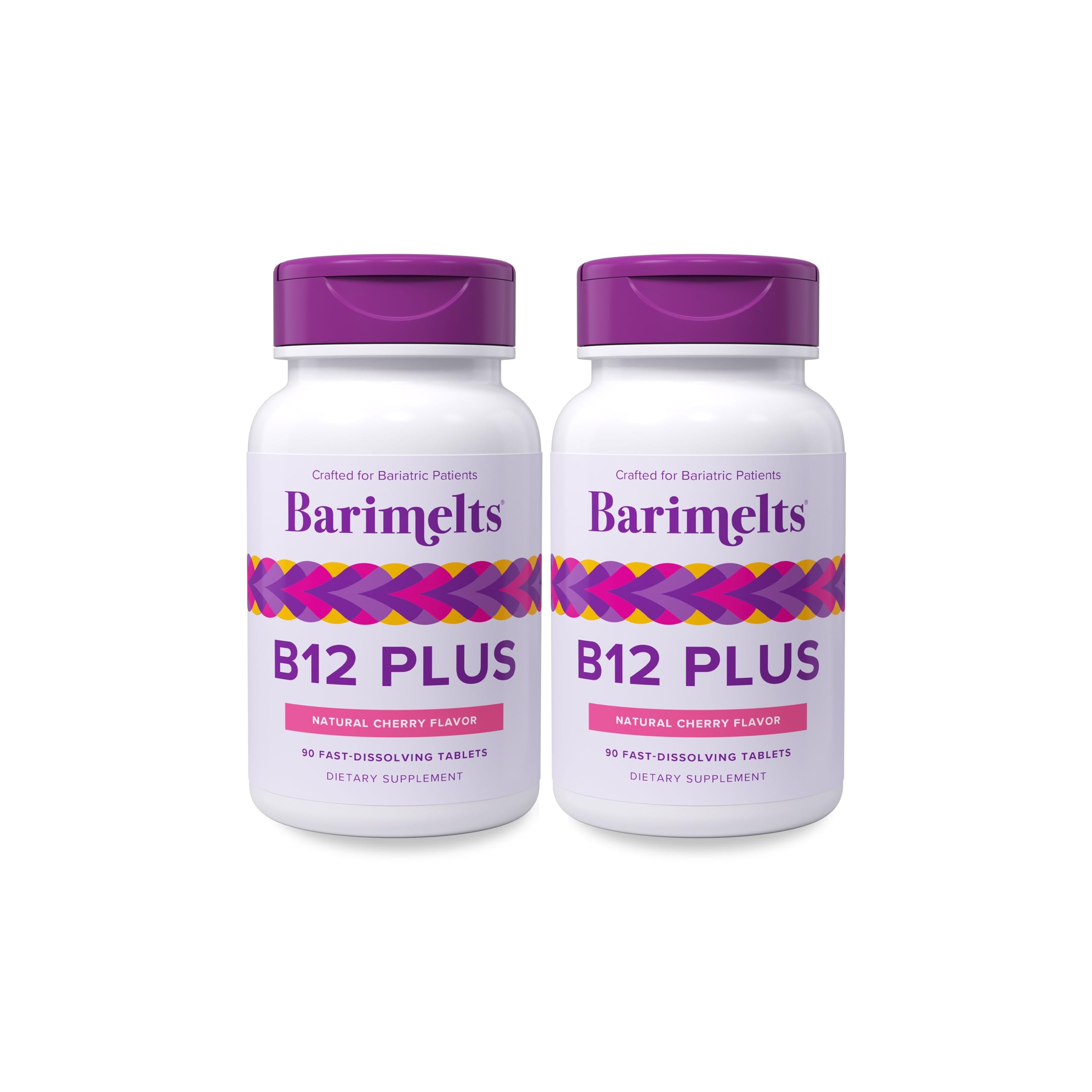 BariMelts Suplemento de vitamina B12 com vitaminas B6, B12, folato e biotina, 180 comprimidos