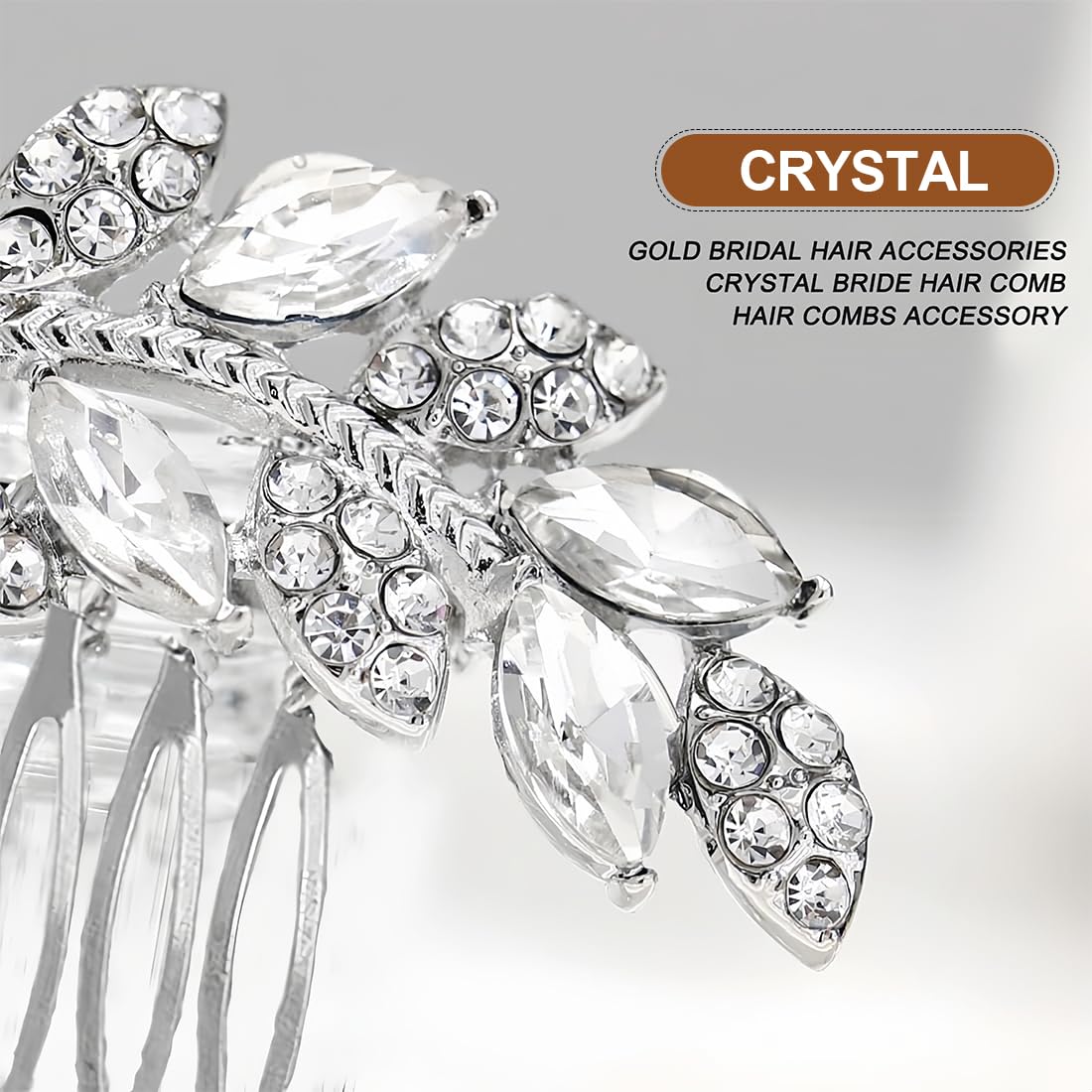 Set da 2 Pettini Capelli Nuziale, Fermaglio per Acconciatura Capelli da Sposa, con Strass luccicanti a forma di Fiore,Accessori per donne e ragazze eleganti