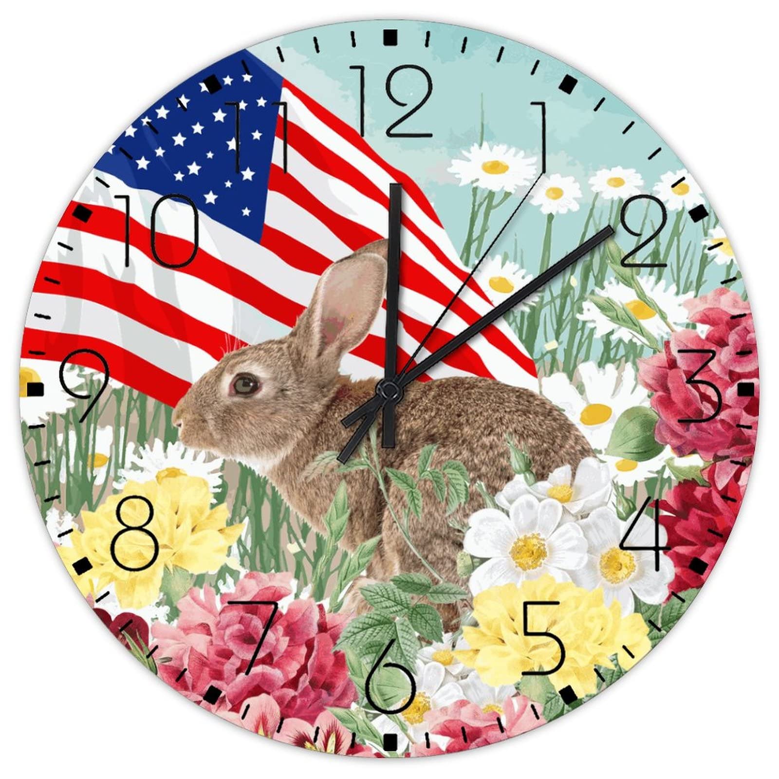 Horloge murale en bois de style ferme rétro pour décorer une école ou un salon vintage américain