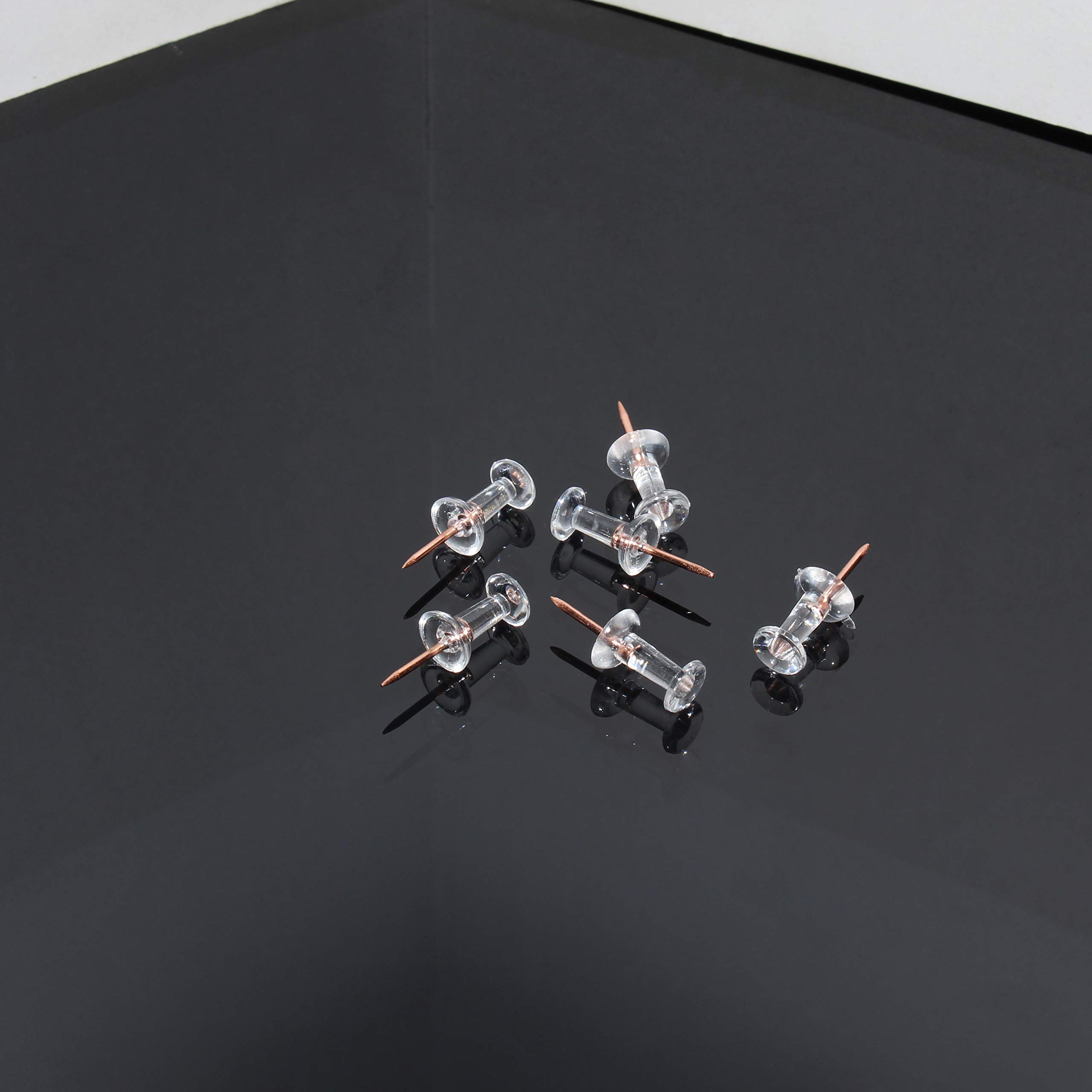 150 PCS Push Pins, Standard Plastic Head Steel Point Clear - View #2