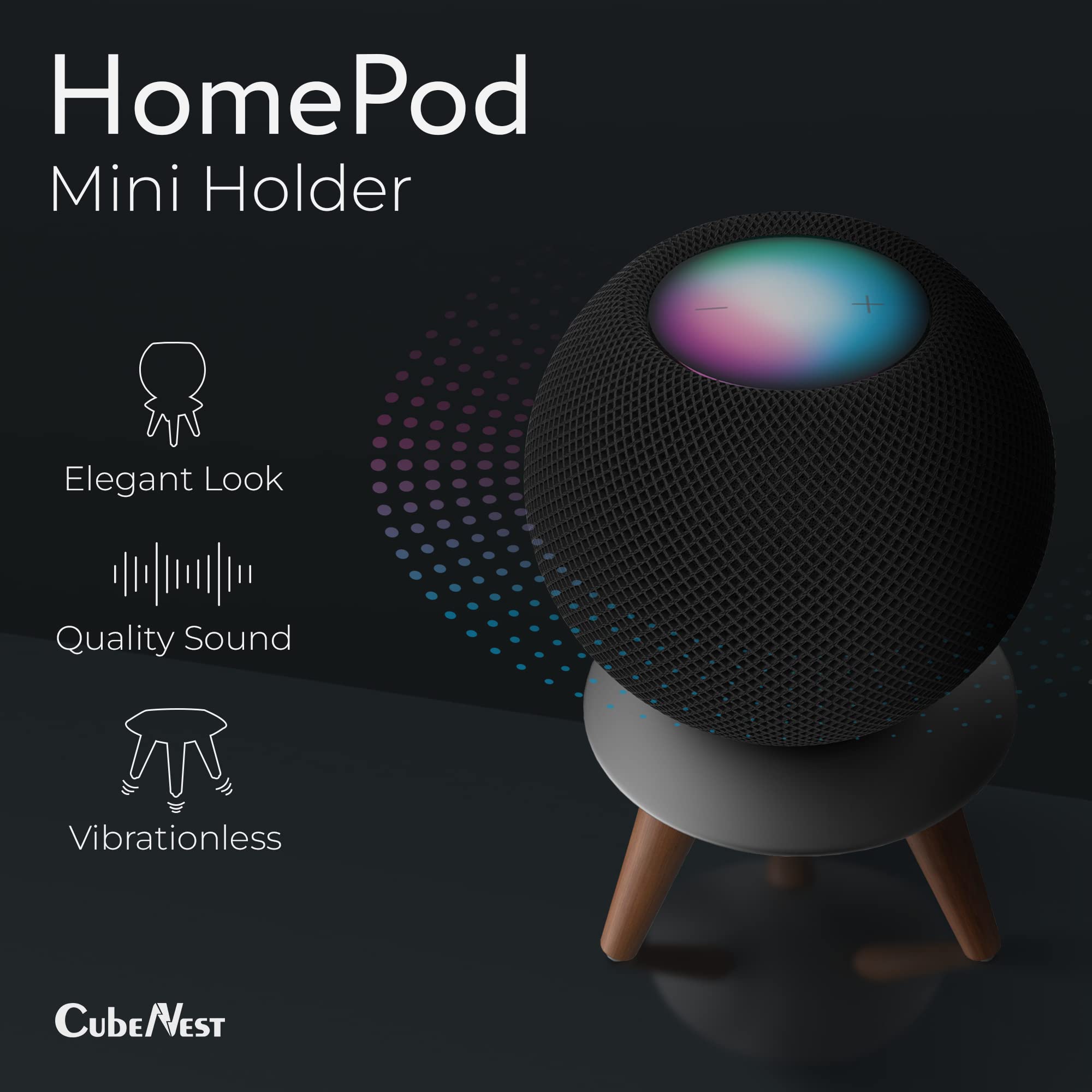 CubeNest HomePod mini tutucu | Apple HomePod mini stant ahşap ve