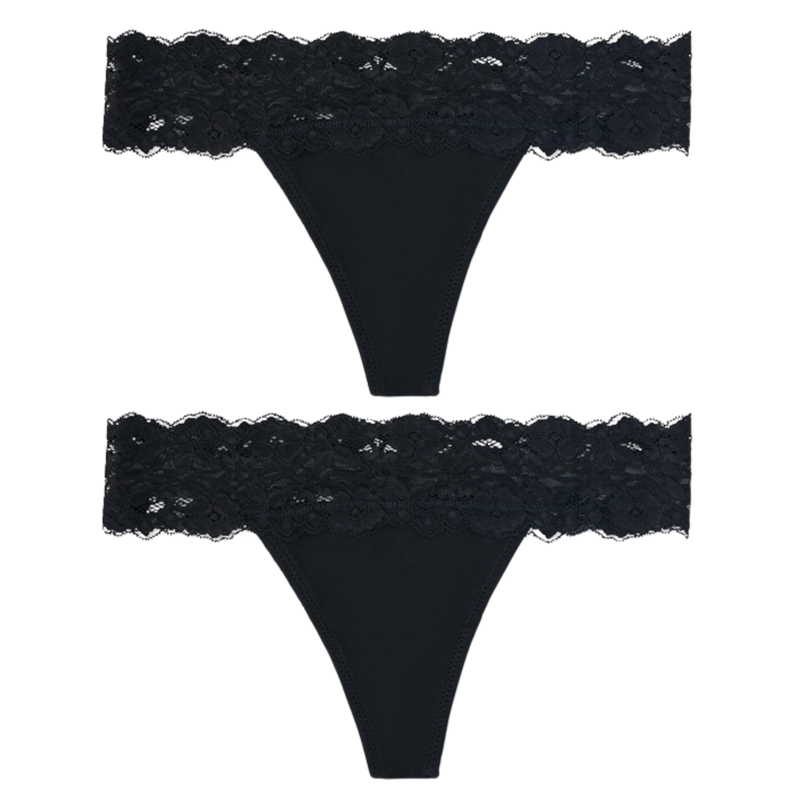 VADIK Women Cotton Underwear Low Rise Panties | Woman G-String Sexy Lace Thong Panty Under Fitted Outfits Bikini Style Underwear-Pack of 2 (in, Alpha, 2XL, Regular, Black)-image-25