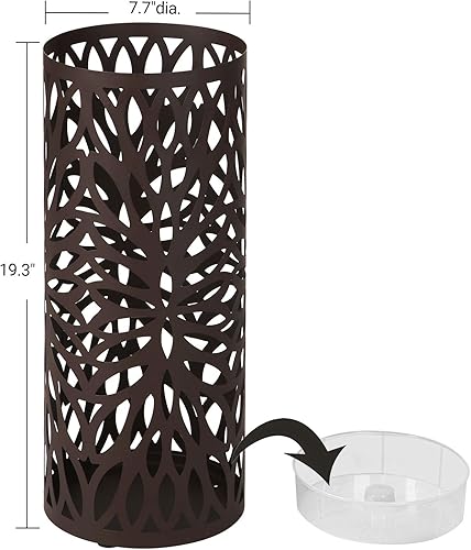 Miniatura 5 de Paragüero Songmics de pie para paraguas largos y cortos y bastones con bandeja para gotear y 2 ganchos