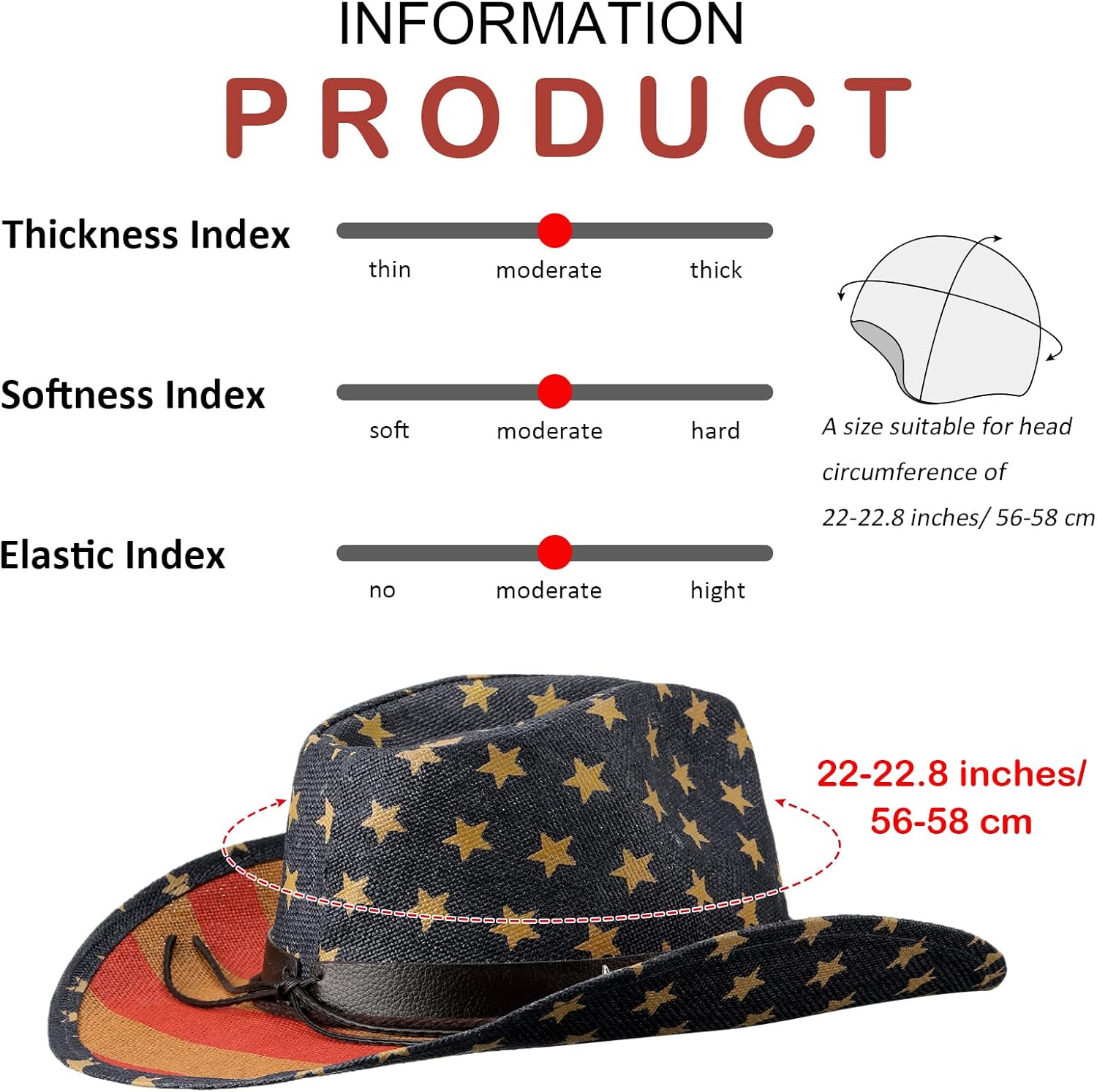Bonuci 4 Pcs American Flag Cowboy Hat Patriotic USA Western Hat 4th of July Party Parade Rodeo Unisex Cowboy Cowgirl Cap for Men Women Costume Independence Day and Summer Party Decoration Supplies