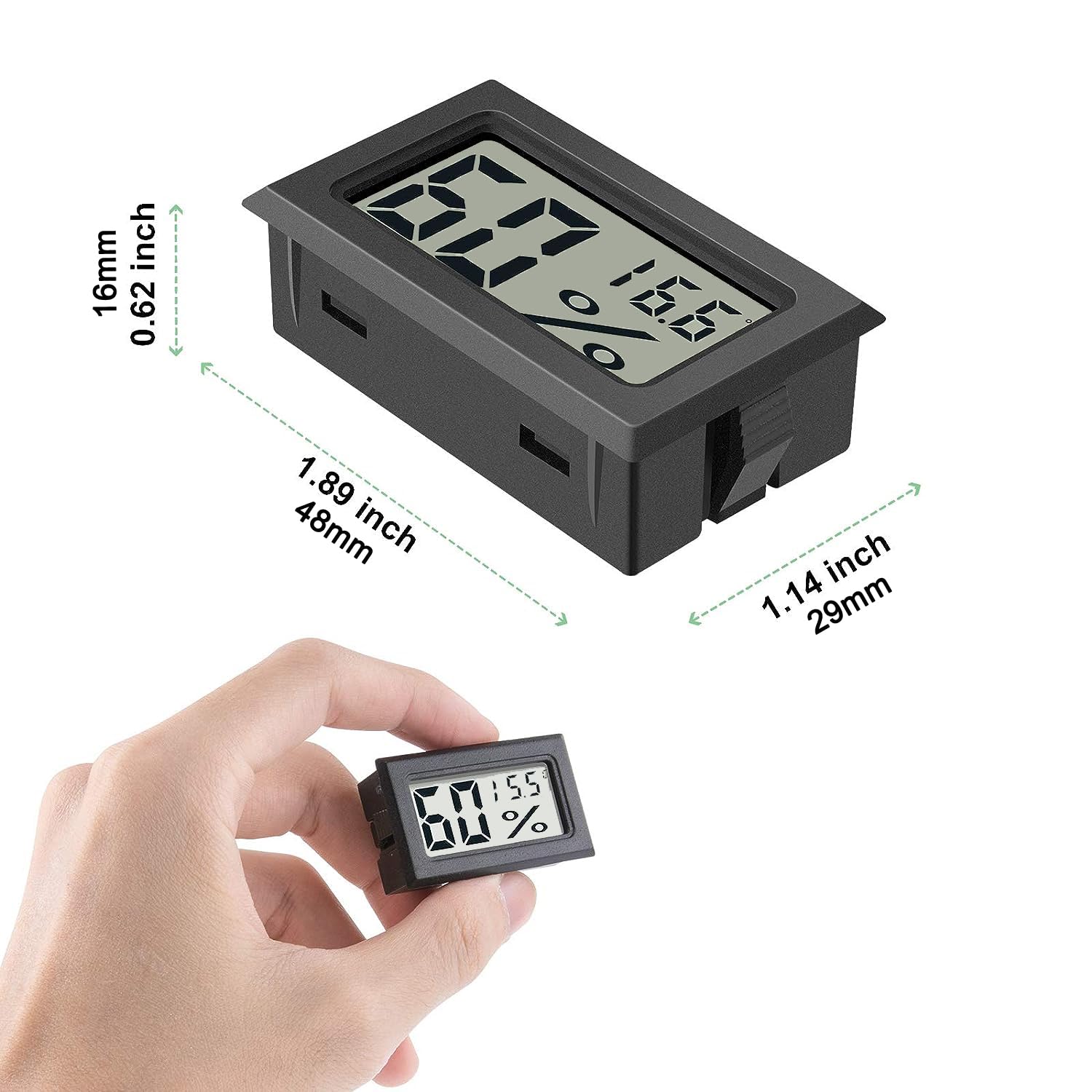 Lot De 12 Thermomètres Hygromètres Numériques Mini - LCD Température Humidité Intérieur