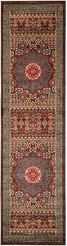 Safavieh Mahal Collection MAH620C tapete oriental tradicional azul marino y rojo, Polipropileno, Azul marinorojo